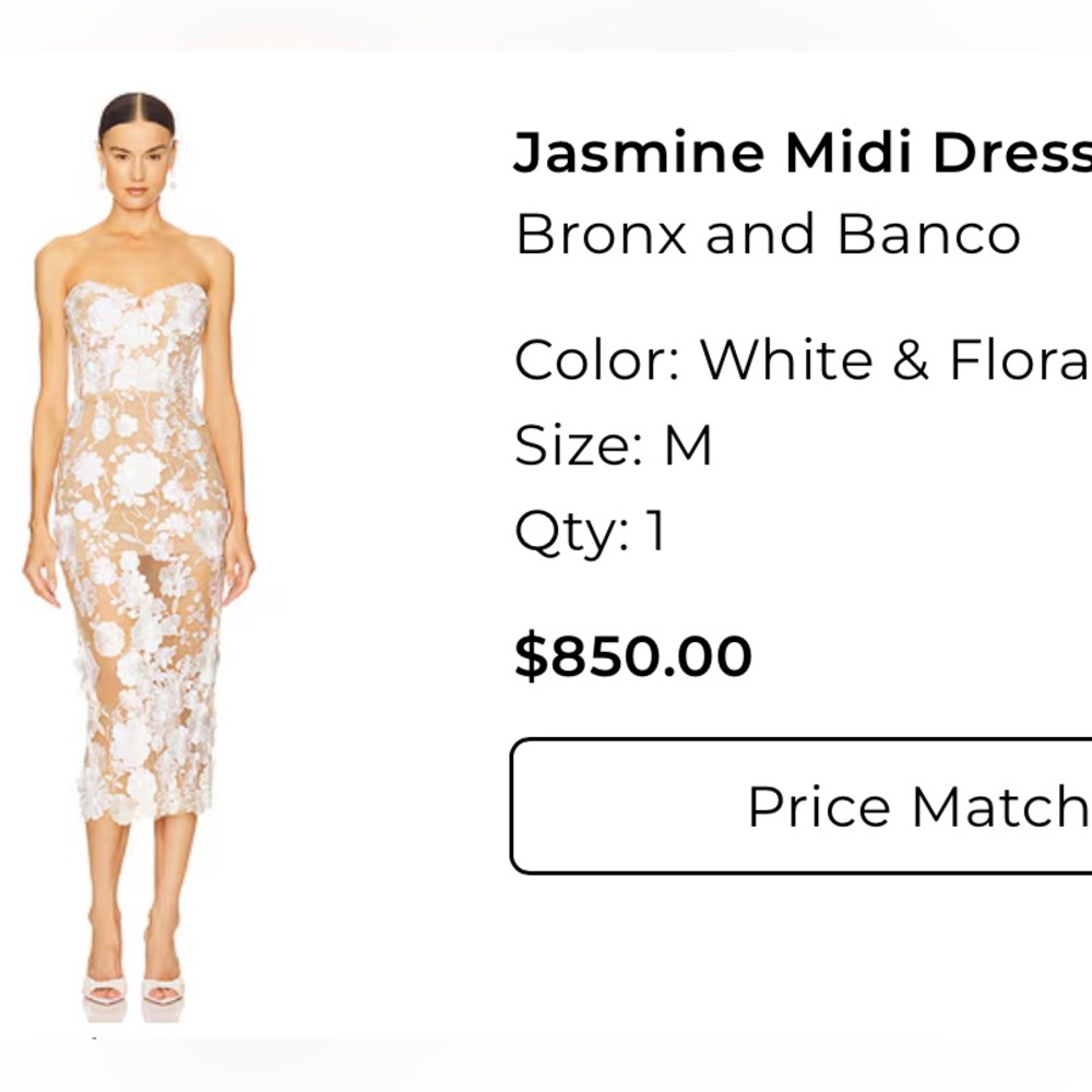 BRONX AND BANCO JASMINE MIDI DRESS WHITE & FLORAL - Picture 3 of 5
